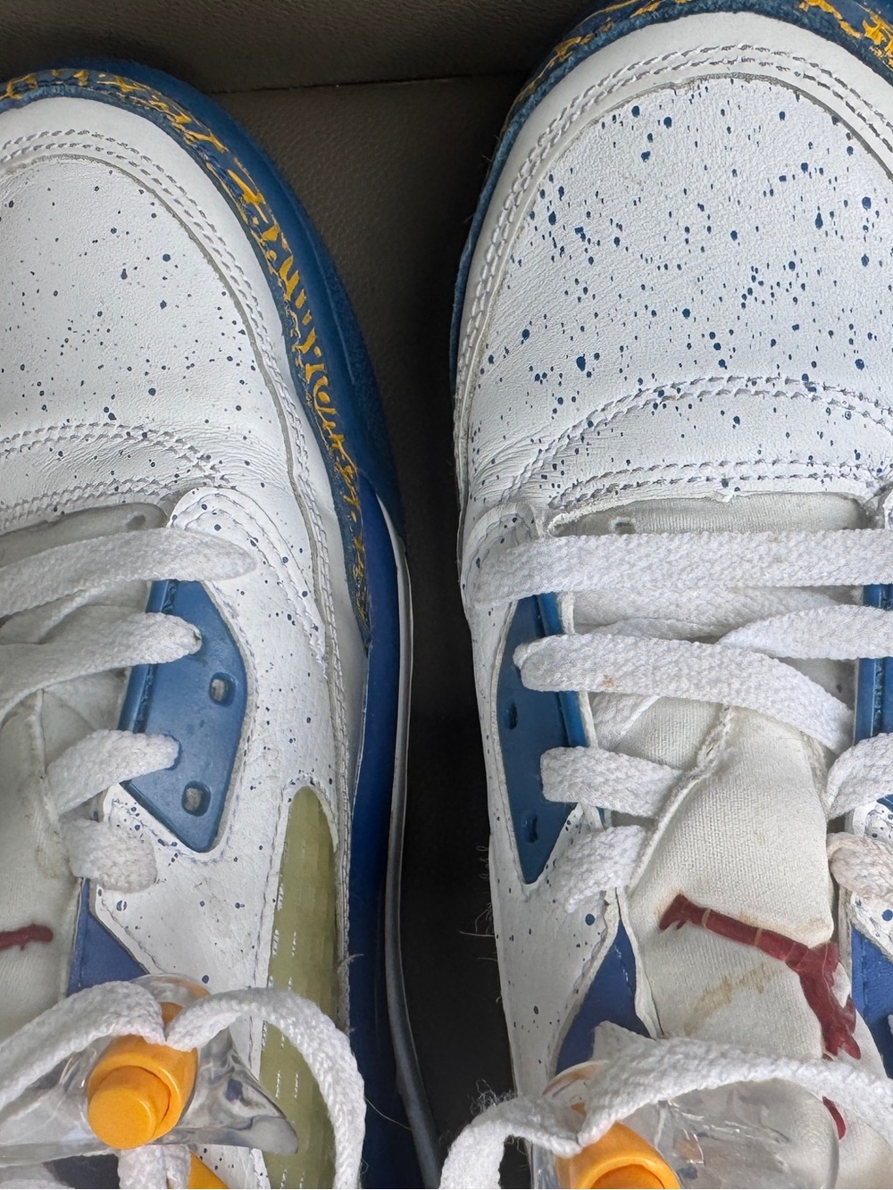 Jordan Spizike Do The Right Thing White Blue Gold High Top Sneaker 315371-162 - Picture 6 of 7